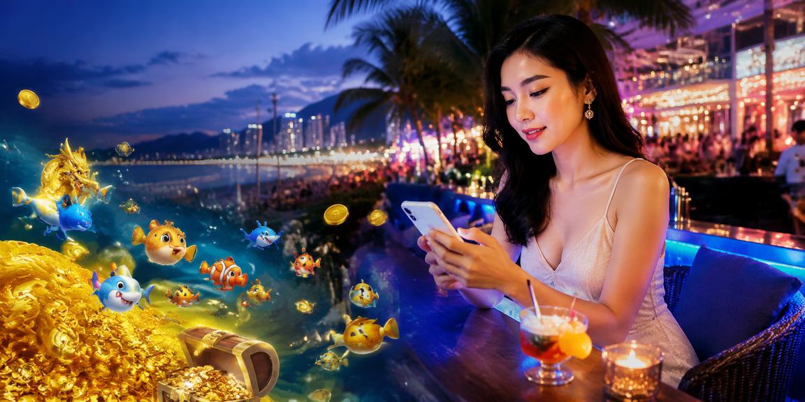 Hình ảnh bãi biển Nha Trang với casino di động